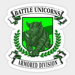 Battle Unicorn Armored Division - Charging Rhino Emblem Sticker